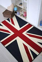 Пушистый ковер Британский флаг темно-синий