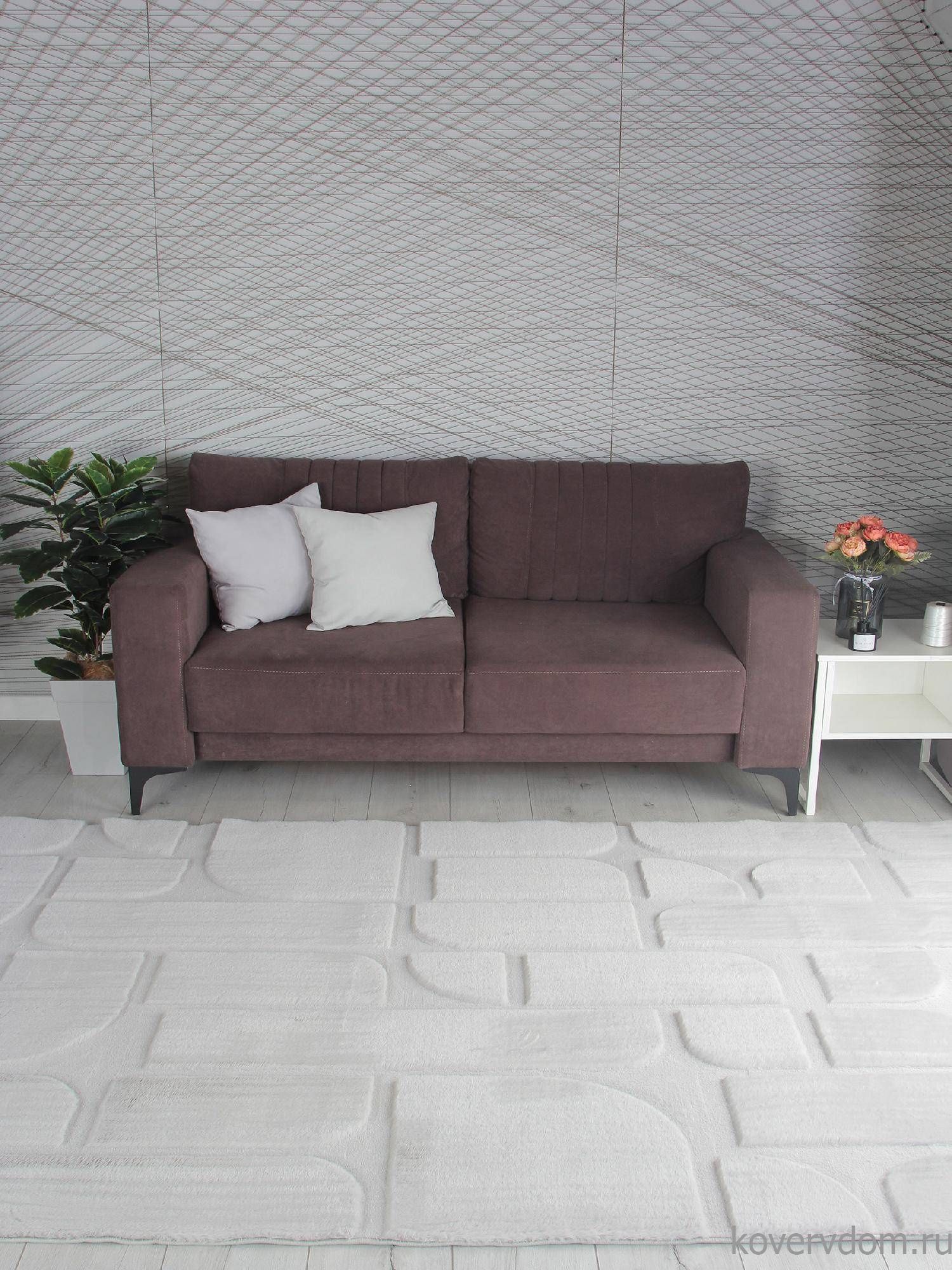 Ковер из искусственного меха RABBIT CARVING PX4001 GREY / GREY