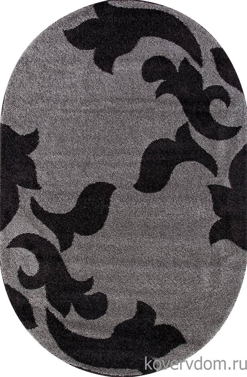 Ковер PLATINUM T620 GRAY-BLACK Овал Ковер PLATINUM T620 GRAY-BLACK Овал