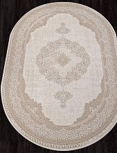 Круглый ковер SIESTA M029A WHITE / LIGHT BEIGE Овал