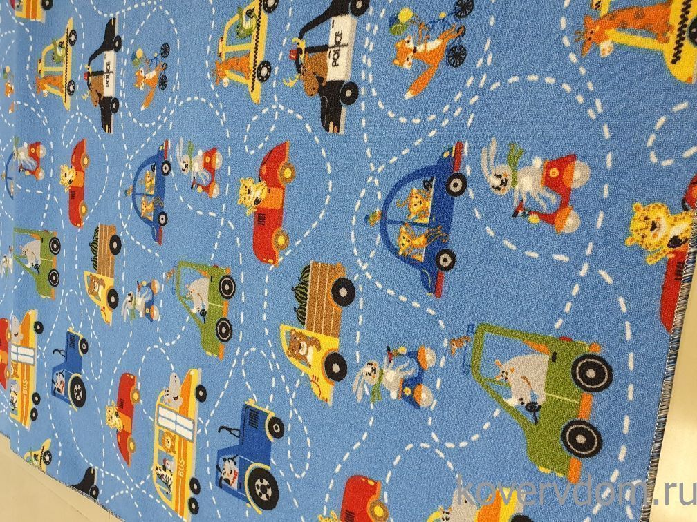 Детский ковер-палас ZVEROPOLIS сине-голубой 