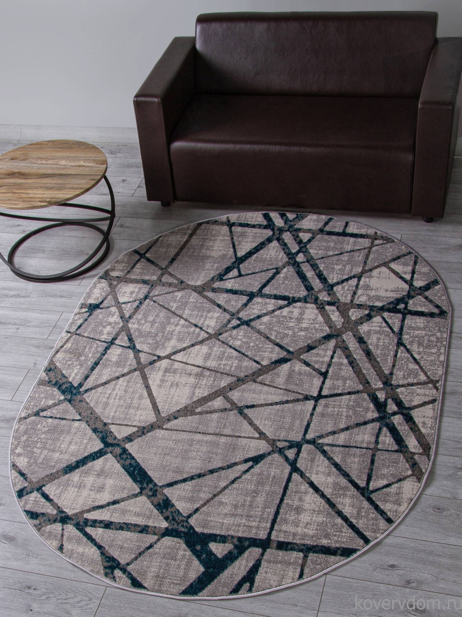 Ковер LIMAN F478 GRAY-BLUE Овал