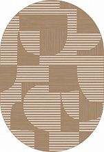 Ковер в гостиную коричневый DIOS F440 LIGHT BEIGE Овал