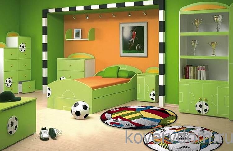 Ковер для детей Футбольный Мяч Флаги MANGO 11110-180 КРУГ Ковер для детей Футбольный Мяч Флаги MANGO 11110-180 КРУГ