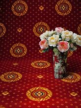 Полушерстяной ковер из шерсти CLASSIC CIRCLES Red