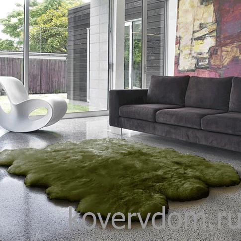 Овчина высокоплотная (накидка/ковер) ШЕСТЕРНАЯ  мох