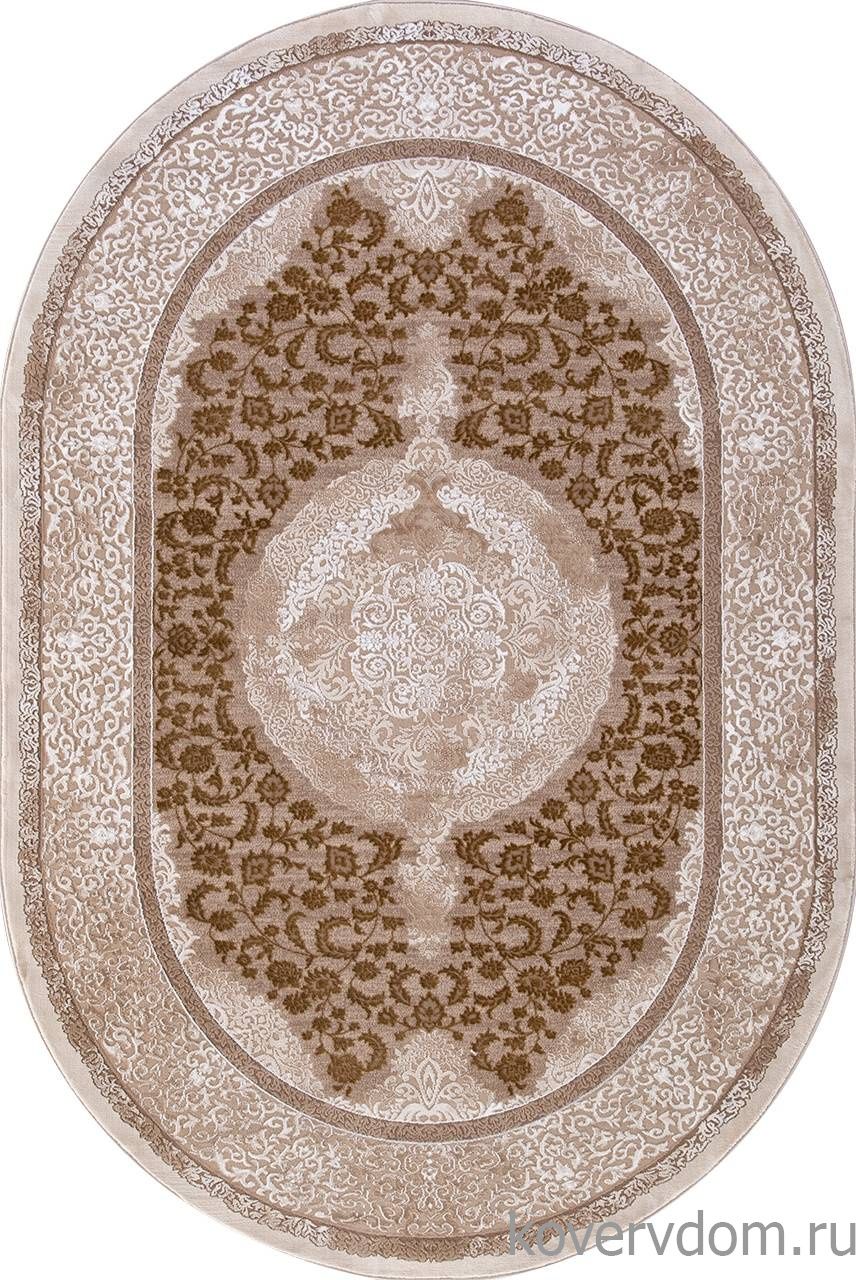 Ковер QUANTUM 03014B BROWN / BROWN Овал