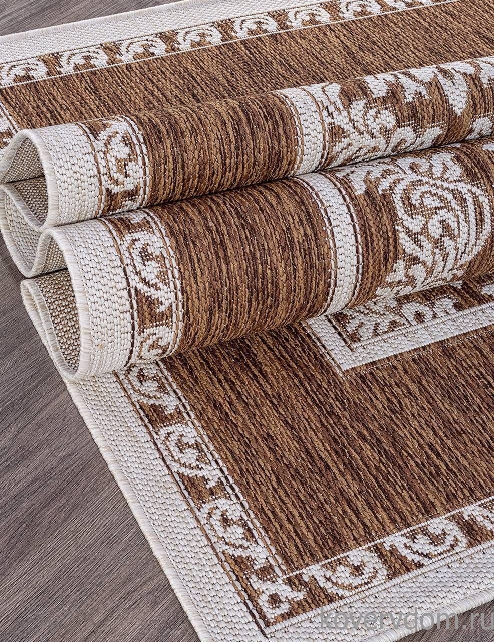 Ковер циновка VEGAS S001 BROWN-CREAM